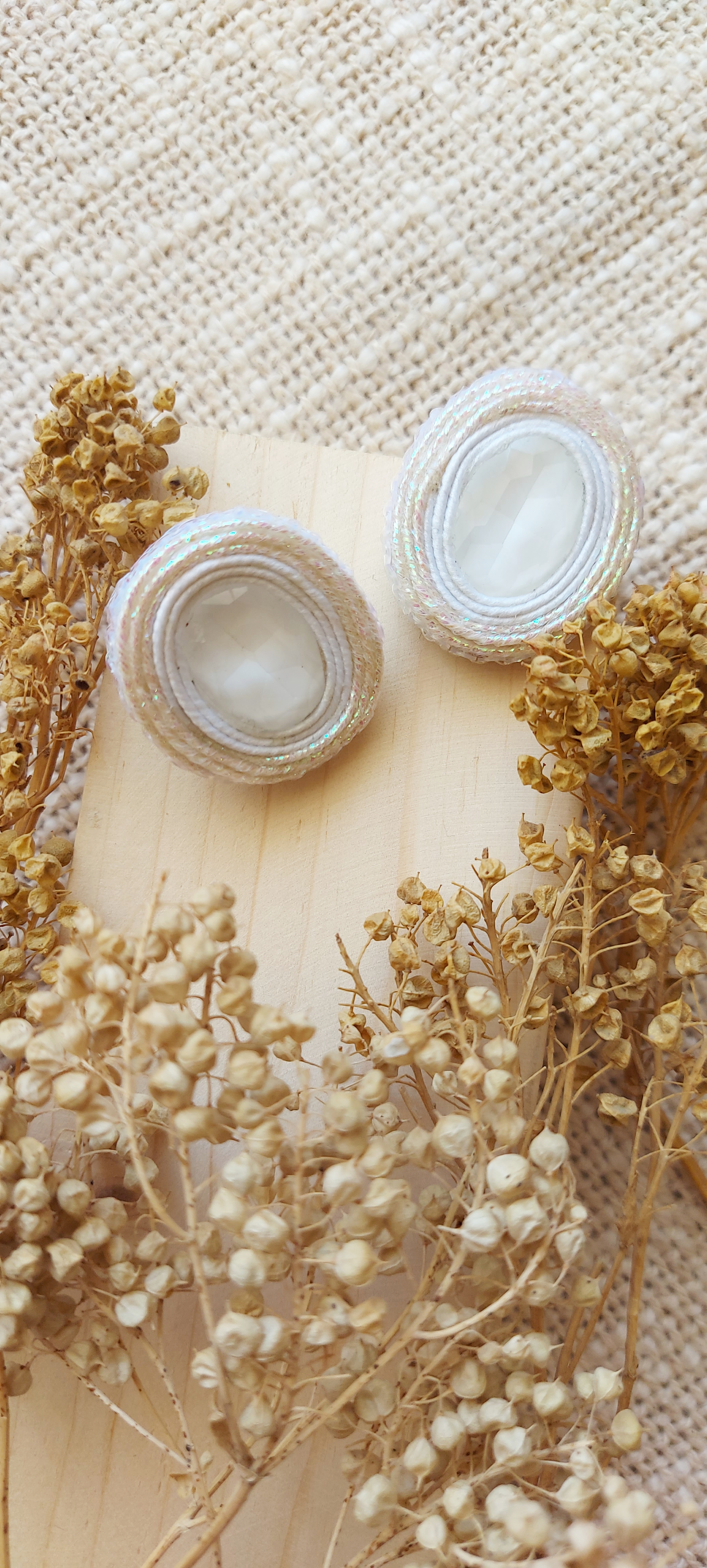 گوشواره درباری دوزی سفید